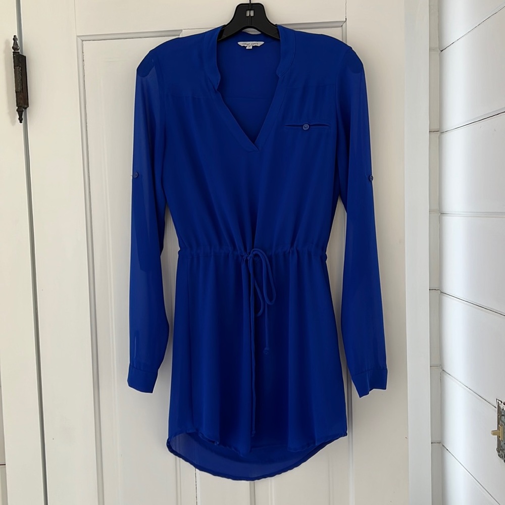Mini dress. Sheer with slip built in. Tie waist